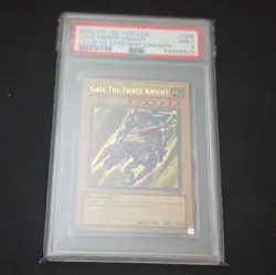 2002 YUGIOH PSA 9 Gaia the Fierce Knight LOB-006 Ultra Rare Unlimited Original - Image 1