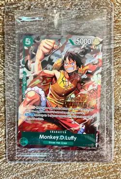 One Piece TCG OP-16 Monkey.D.Luffy P-135 Pre Release Winner Stamp - Image 1