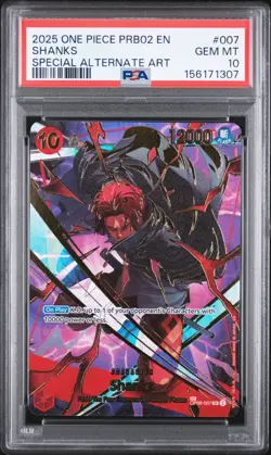 One Piece SHANKS Premium Booster 2 SP OP06-007 PSA 10 GEM MINT English - Image 1