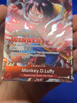 One Piece Treasure Cruise Winner Pack Vol. 5 Monkey D Luffy ST01-012 Stamped NM - Image 5