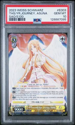 PSA 10 WEISS SCHWARZ SWORD ART ONLINE SAO E003 THOUSAND YEAR JOURNEY ASUNA POP25 - Image 1