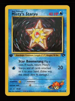Misty's Staryu 92/132 1st Edition Common Gym Challenge Pokemon Cards - Image 1