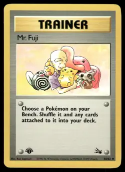 Pokemon Cards Mr. Fuji 58/62 1st Edition Fossil WOTC Uncommon LP - Image 1