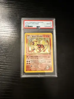 Blaine's Arcanine Holo Pokemon Card Unlimited Gym Challenge 1/132 PSA 8 NM-M - Image 1