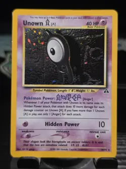 Unown A 14/75 Neo Discovery Unlimited Pokemon Card Holo Rare Lightly Played LP - Image 1