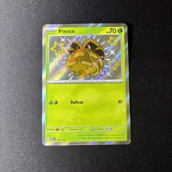 Pineco 099/091 - Shiny Holo Rare - Paldean Fates Pokemon Card MINT - Image 1