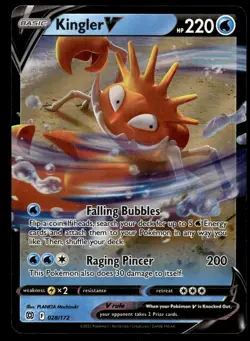 KINGLER V - 028/172 Holo V Rare Brilliant Stars Pokemon NM - Image 1