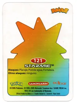 STARMIE #121 LAMINCARD COLECCION POKEMON LAMINCARDS 2005 EDIBAS (USADA) - Image 2