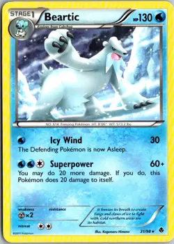 Beartic Pokemon Emerging Powers 31/98 LP - Image 1