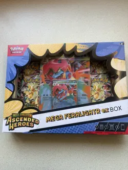 Pokemon TCG ASCENDED HEROES Mega Feraligatr EX Box. - Image 1