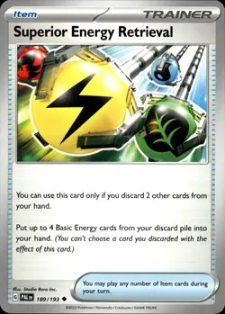 Superior Energy Retrieval - Uncommon - Paldea Evolved 189/193 - MINT - Pokemon - Image 1