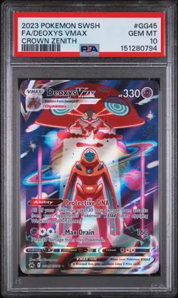 Deoxys Vmax GG45 2023 Pokemon Sword And Shield Crown Zenith PSA 10 - Image 1