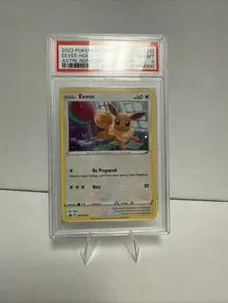 Pokemon Eevee SWSH212 Cosmos Holo Swirl 2022 Black Star Promo PSA NM-MT 8 - Image 1
