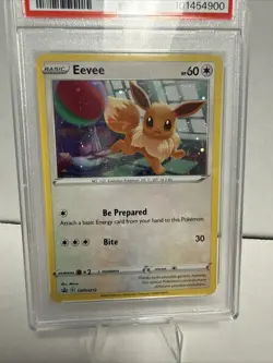 Pokemon Eevee SWSH212 Cosmos Holo Swirl 2022 Black Star Promo PSA NM-MT 8 - Image 2