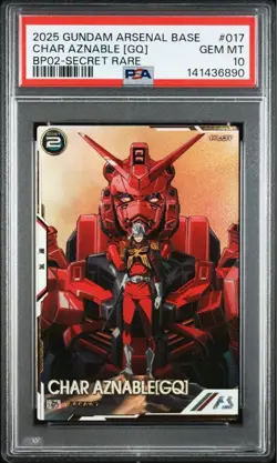 Bandai Gundam Arsenal Base Char Aznable PSA10 Trading Card Rare Authentic - Image 1