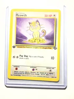MEOWTH - 56/64 - 1st Edition Jungle - Common - Pokemon Card - NM - Image 1