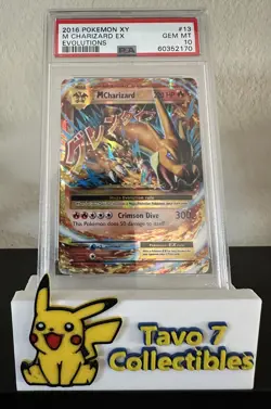 PSA 10 M Charizard EX 13/108 Evolutions Holo Pokemon Card 2016 - Image 1