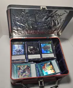 Vintage 1996 Yugioh Tin Lunch Box Loaded With Yugioh TCG Cards NM - Image 1