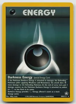 Darkness Energy 104/111 Rare Neo Genesis Pokemon Unlimited Lightly Played - Image 1