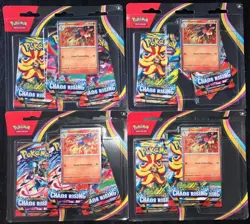 LOT of 4 Pokemon TCG ME04 Chaos Rising 3 Pack Blister Charmeleon Sealed New 4X - Image 1