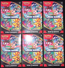 LOT OF 6 Pokemon TCG ME04: Chaos Rising Booster Bundle 6x New Sealed IN HAND - Image 1