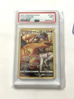 2022 POKEMON SWORD & SHIELD LOST ORIGIN #TG03 FULL ART/CHARIZARD PSA 9 - Image 1