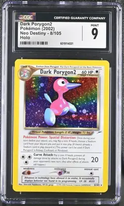 CGC 9 MINT Dark Porygon2 8/105 Holo 2002 Pokemon Neo Destiny Unlimited Pop 38 - Image 1