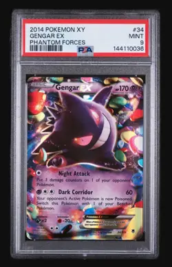 Gengar EX 34/119 Phantom Forces PSA 9 Pokemon TCG - Image 1