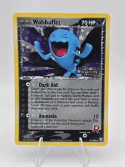 2004 POKEMON EX TEAM ROCKET RETURNS #47/109 ROCKET'S WOBBUFFET REV HOLO STAMPED - Image 1