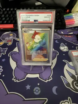 2020 Pokemon SWSH FA Marnie #208 Secret Rare PSA 10 GEM MINT - Image 1