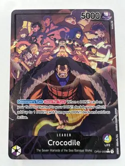 Crocodile OP04-058 Alt Art Leader Kingdoms Of Intrigue One Piece TCG English - Image 1
