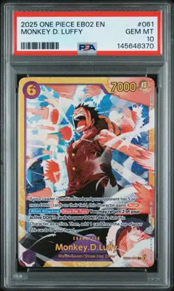 2025 ONE PIECE EB02-EXTRA BOOSTER -ANIME 25TH COLLECTION- MONKEY D. LUFFY PSA 10 - Image 1