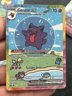 Gengar Bubble Mew Insp. Fan Art Heroes Holo Mega Custom Evolutions Card #151 - Image 1