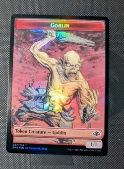 MTG *FOIL * Dominaria Remastered Token GOBLIN *** SAPROLING NM - Image 1