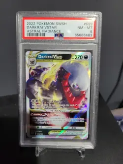 2022 POKEMON SWORD & SHIELD ASTRAL RADIANCE #099 DARKRAI VSTAR PSA 8 - Image 1