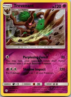 Trevenant 94/236 Rare Cosmic Eclipse Pokemon Reverse Holo Near Mint - Image 1