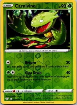 Carnivine 005/189 Uncommon Darkness Ablaze Pokemon Reverse Holo Near Mint - Image 1