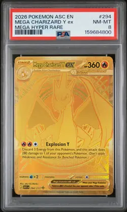 Mega Charizard Y ex - Pokemon Ascended Heroes #294 PSA 8.0 - Image 1