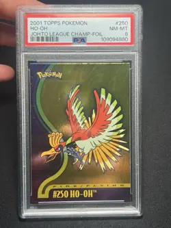 Pokemon TOPPS Johto League Champions Silver foil #250 Ho-Oh PSA 8 NM/MT - Image 1