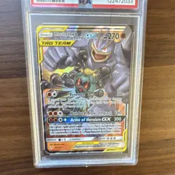 Pokemon Marshadow & Machamp GX Unbroken Bonds Ultra Rare Holo #82/214 PSA 10 - Image 2