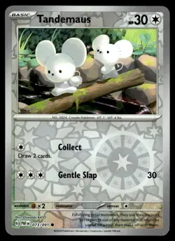 Tandemaus 073/091 Common Paldean Fates Pokemon Reverse Holo NM/M - Image 1