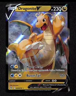 Dragonite V 049 V Rare Pokemon Pokemon GO 078 Holo 2022 - Image 1