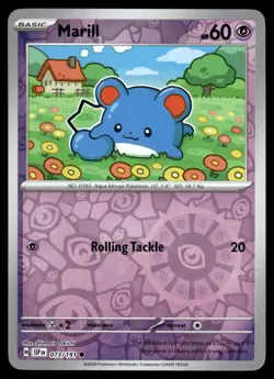 Marill 073/191 Common Surging Sparks Pokemon Reverse Holo NM - Image 1
