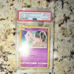Pokemon 2019 Sun & Moon Black Star Promos Mew SM215 Holo PSA 8 English - Image 2