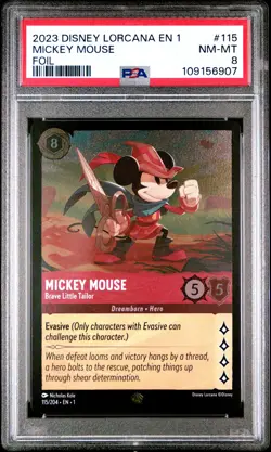 DISNEY LORCANA EN 1-THE FIRST CHAPTER MICKEY MOUSE - BRAVE LITTLE TAILOR PSA 8 - Image 1