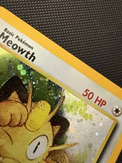Pokemon TCG Meowth Black Star Promos Holo Card 10 MP small crease - Image 3