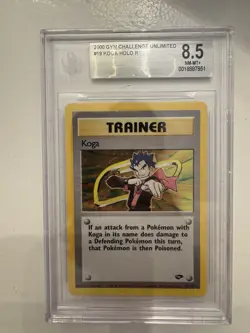 Pokemon Koga Trainer Gym Challenge Holo Card 19/132 Unlimited Rare Beckett 8.5 - Image 1