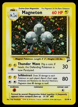 Pokemon Card - Magneton Base Set 2 9/130 Holo Rare - Image 1