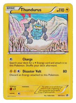 Thundurus 50/113 Holo Legendary Treasures Pokemon Card NM - Image 1