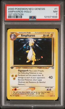 Pokemon Ampharos Holo 1st Edition - Neo Genesis - 1/111 - PSA 7 - Image 1
